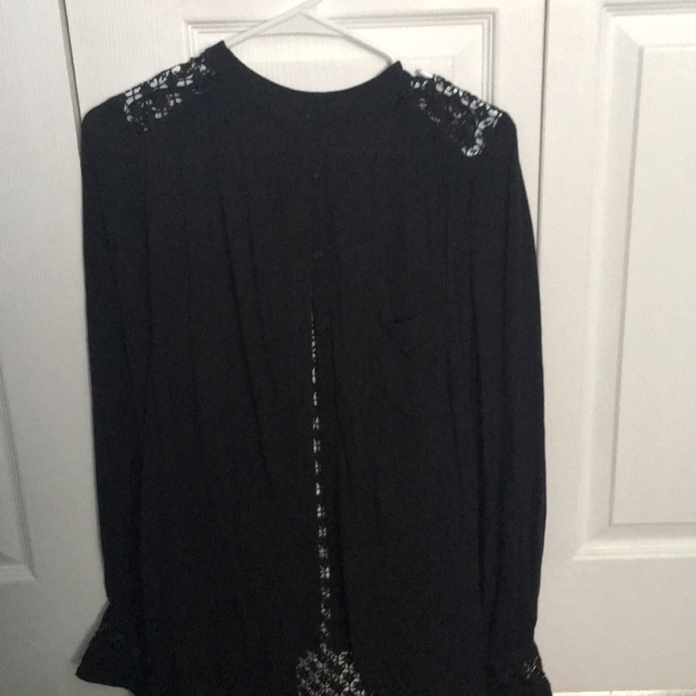 Black Button Down Blouse - image 4